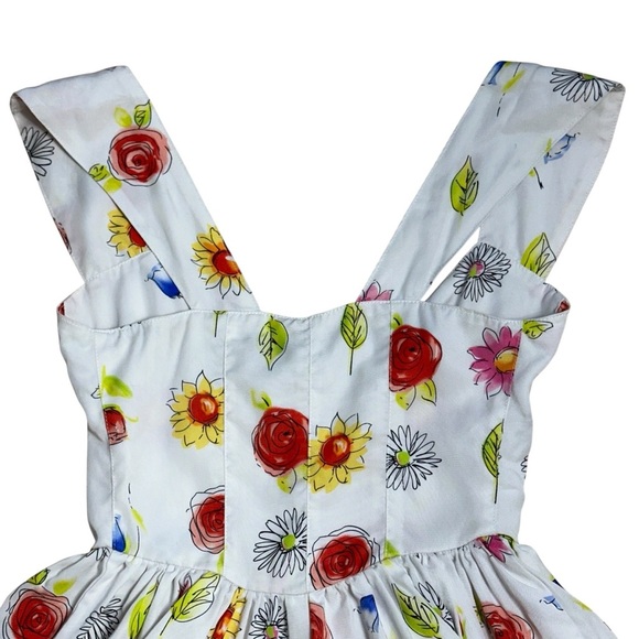 Vanessa Mooney White and Floral Elisabeth Romper Dress Womens XXS - Picture 7 of 9
